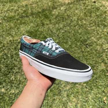 Vans era green tartan check clearance trainers