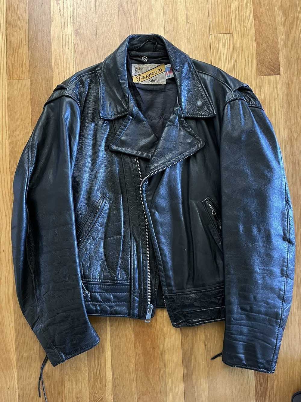 Schott Schott perfecto vintage leather jacket 46 … - image 1