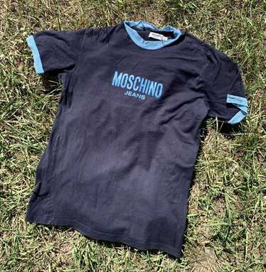 Moschino × Vintage Moschino 90’s navy logo tee vi… - image 1