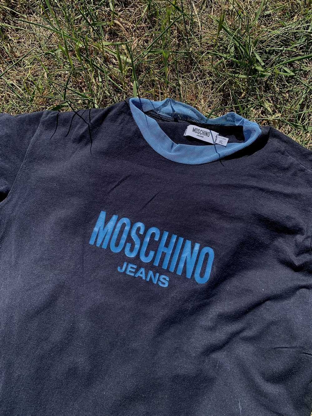 Moschino × Vintage Moschino 90’s navy logo tee vi… - image 4