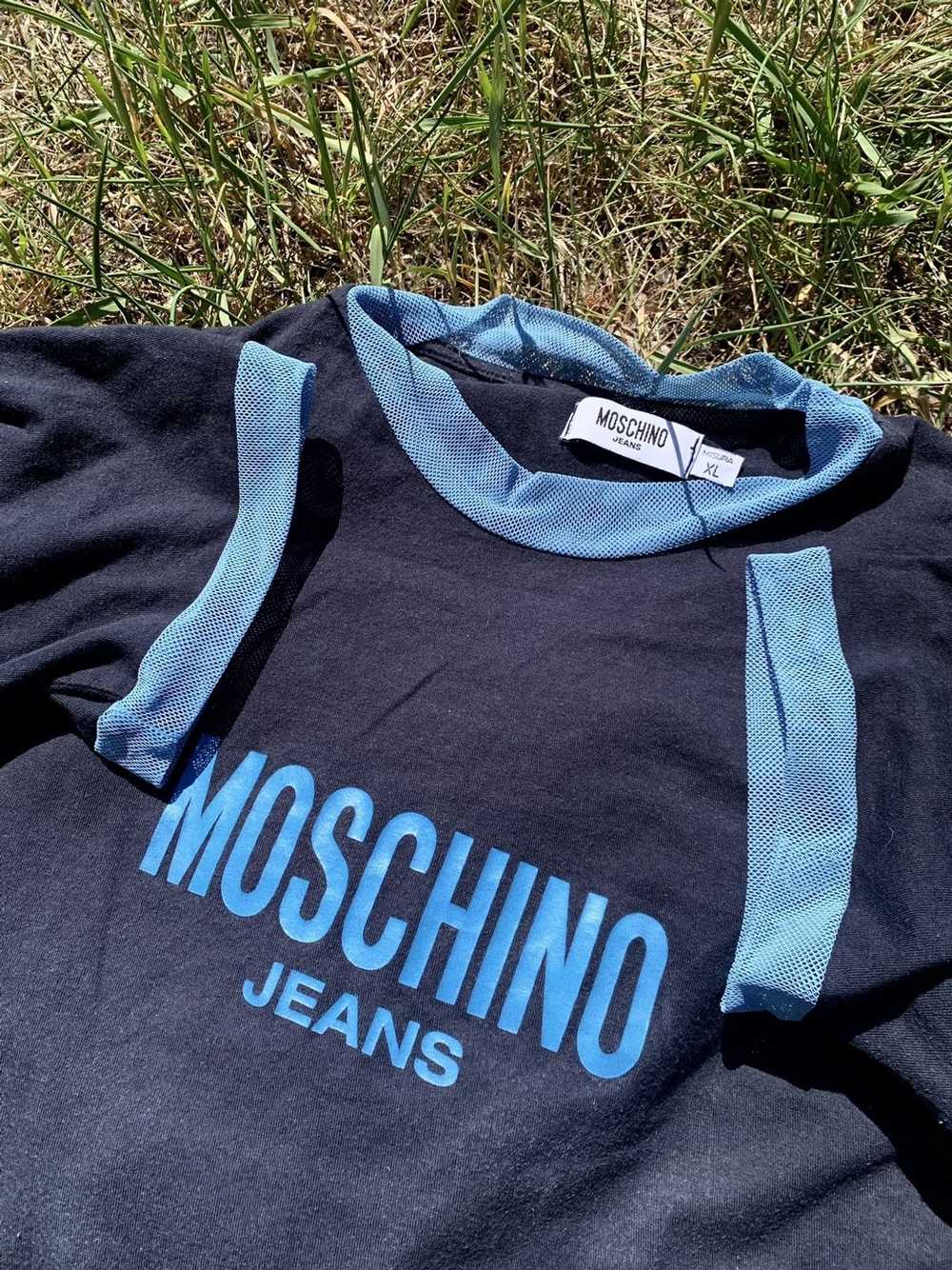 Moschino × Vintage Moschino 90’s navy logo tee vi… - image 7