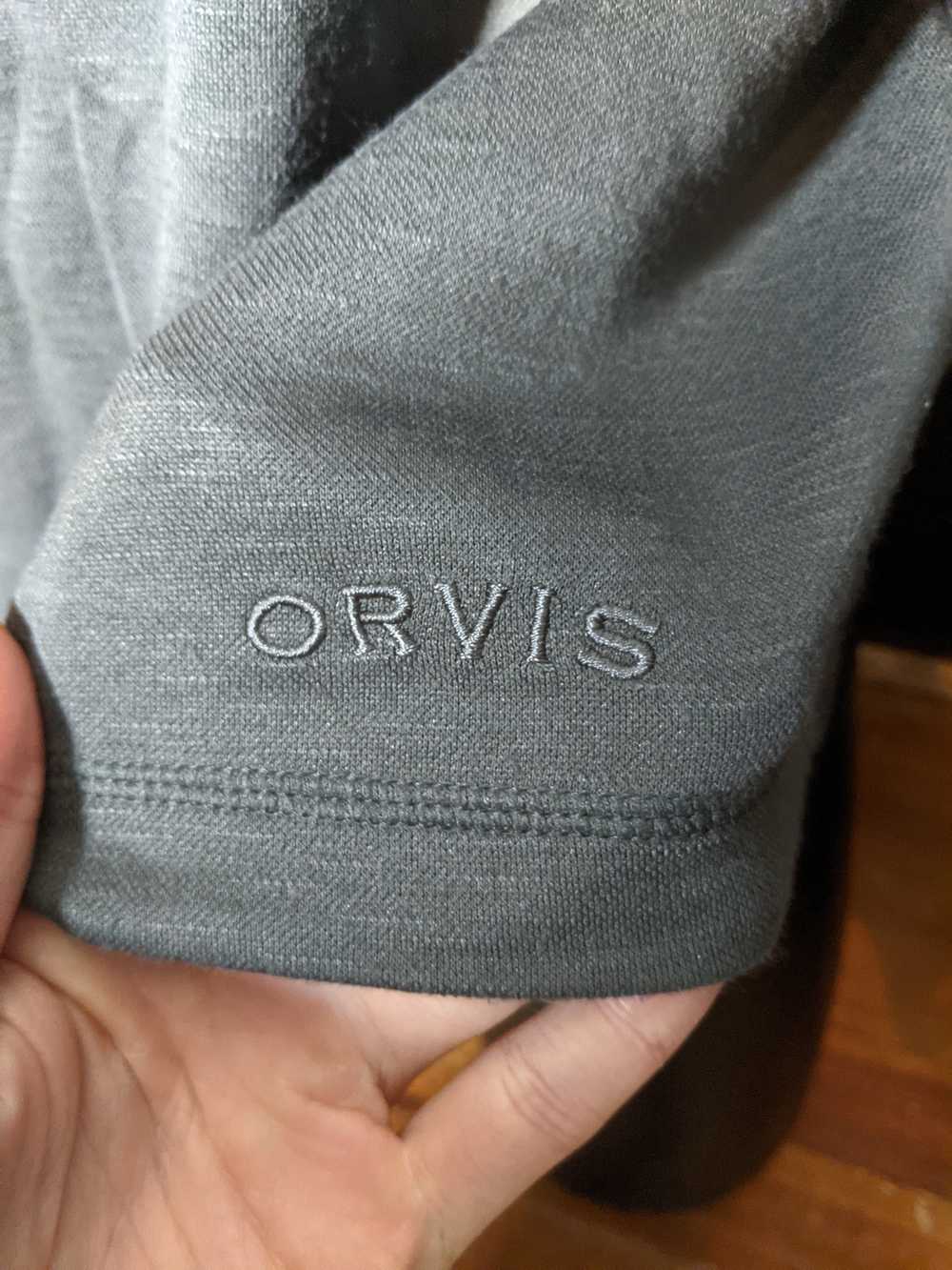 Orvis Grey knit long sleeve logo shirt - image 6