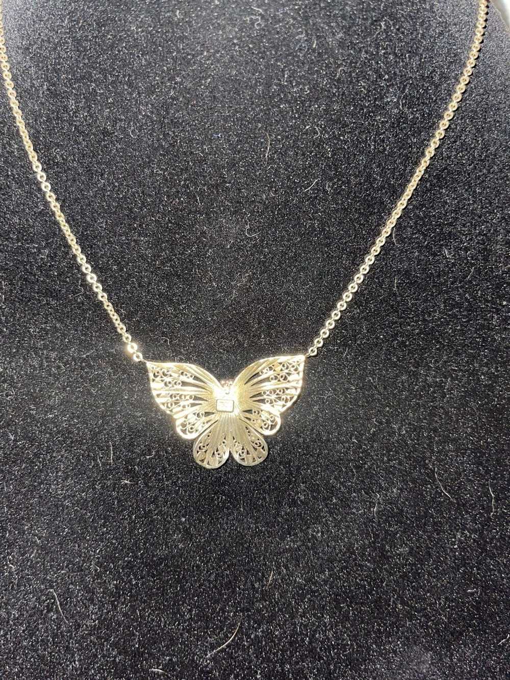 Vintage 14k Tri gold butterfly chain - image 4