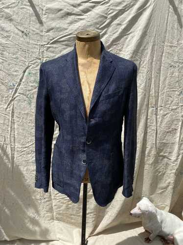 Barena Cotton/Linen Blue Pattern Sportcoat - image 1