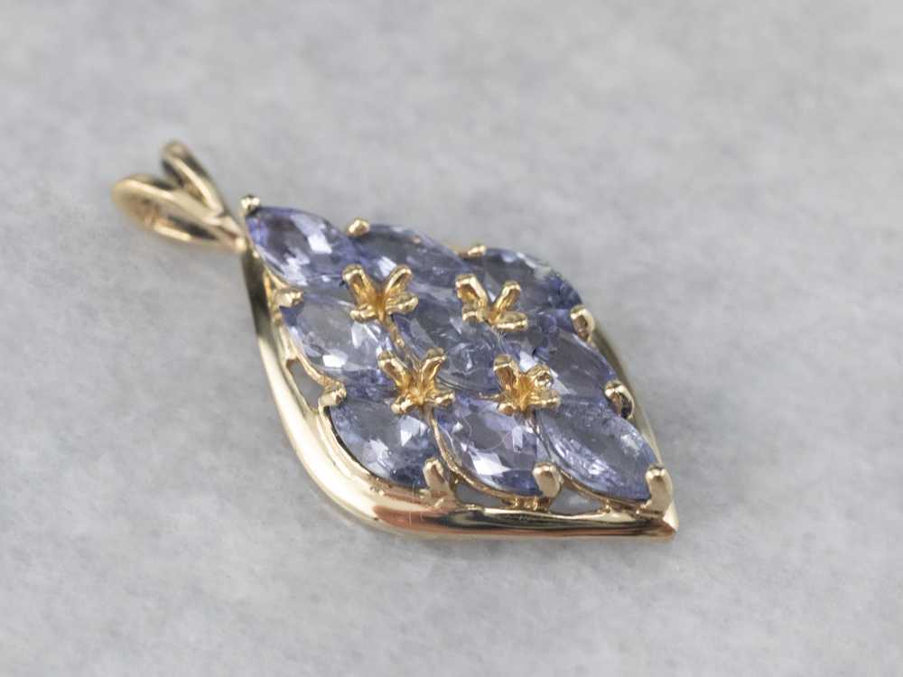 Gold and Tanzanite Cluster Pendant - image 1