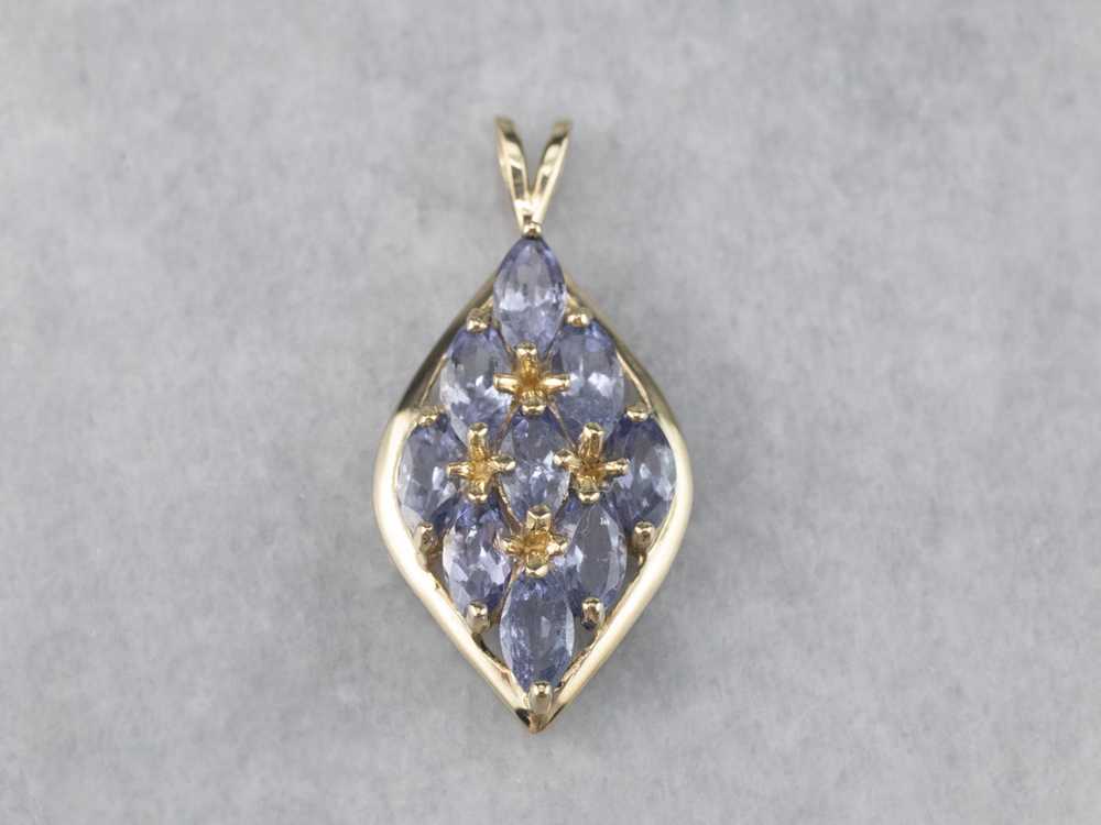 Gold and Tanzanite Cluster Pendant - image 2