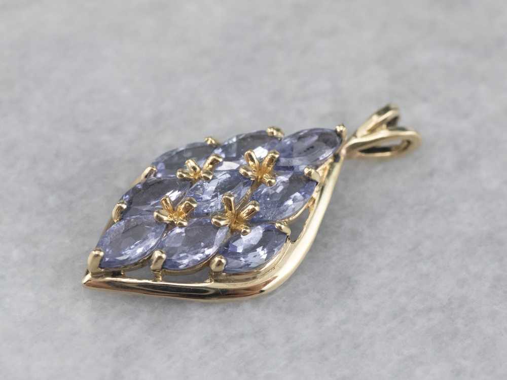 Gold and Tanzanite Cluster Pendant - image 3