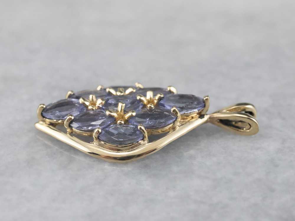Gold and Tanzanite Cluster Pendant - image 4
