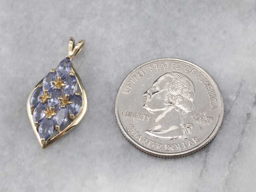 Gold and Tanzanite Cluster Pendant - image 5