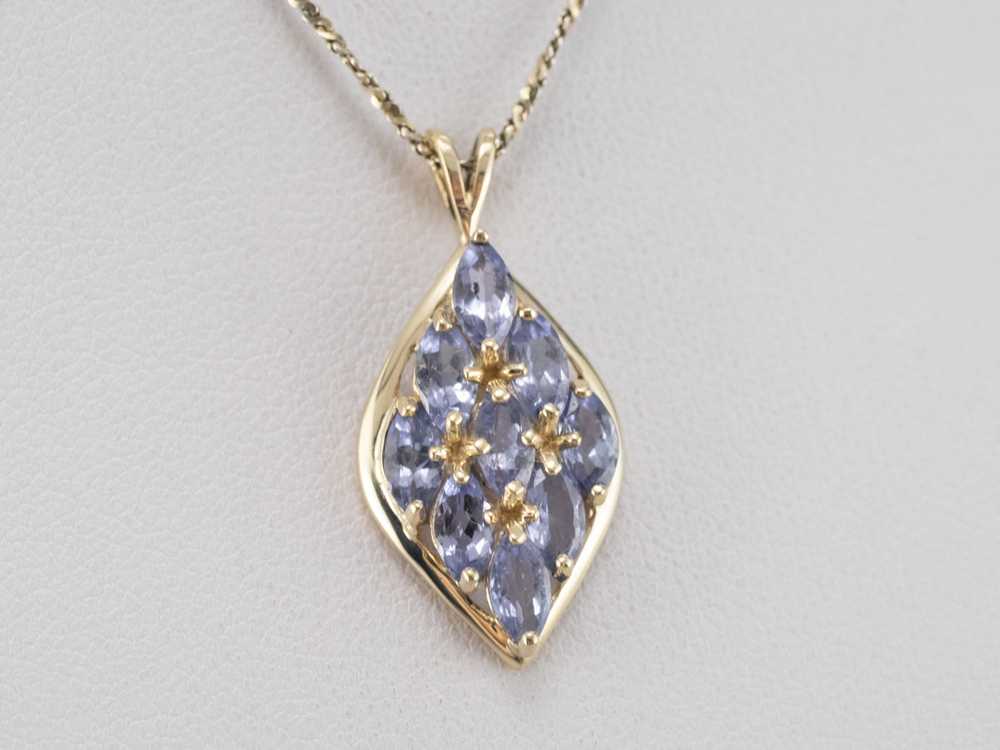 Gold and Tanzanite Cluster Pendant - image 8