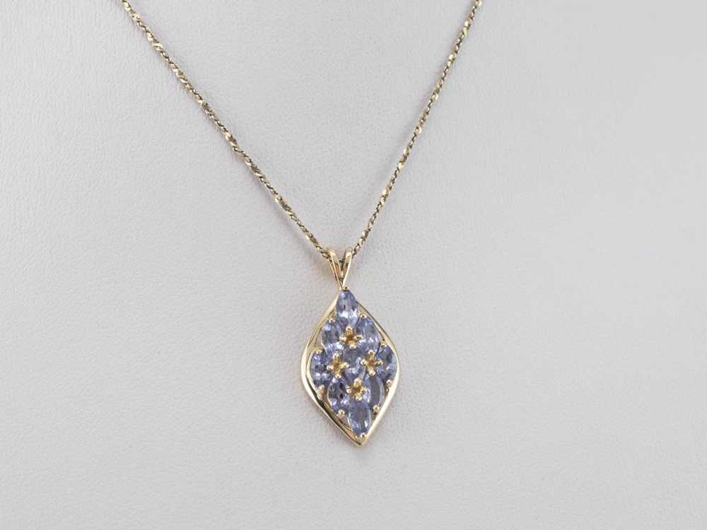 Gold and Tanzanite Cluster Pendant - image 9