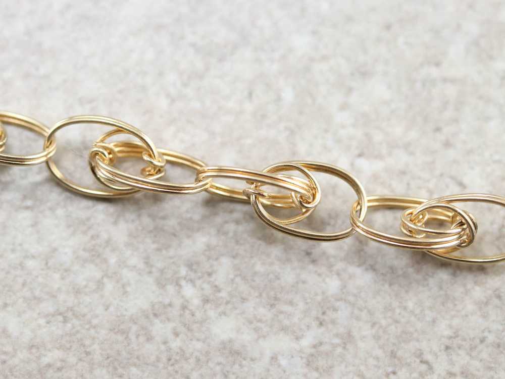 Woven Gold Link Chain Necklace - image 4