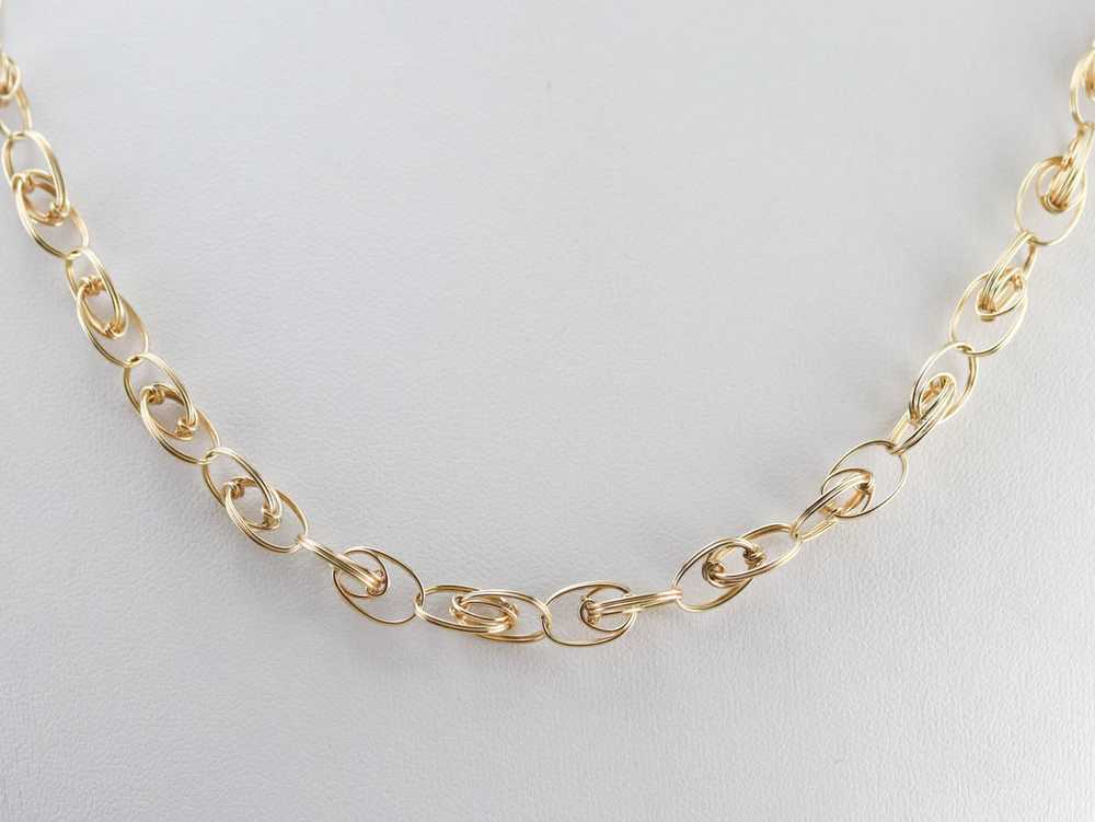 Woven Gold Link Chain Necklace - image 7