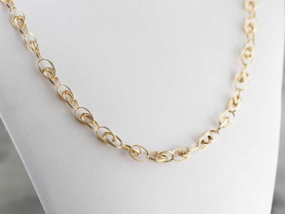 Woven Gold Link Chain Necklace - image 8