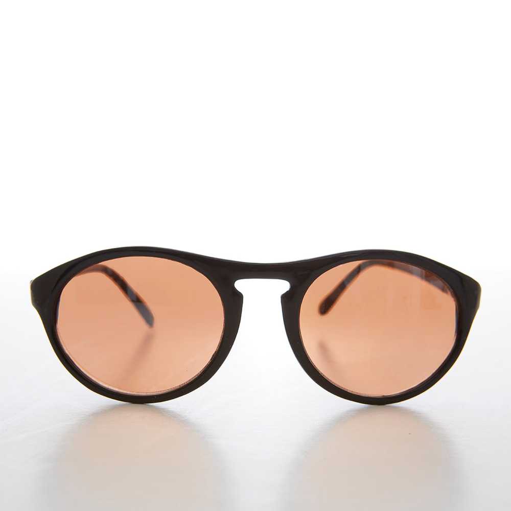 Round Sporty Vintage Sunglass With Copper Lens - … - image 1