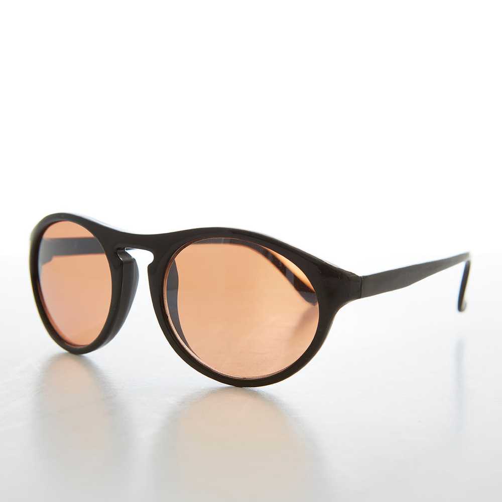 Round Sporty Vintage Sunglass With Copper Lens - … - image 2