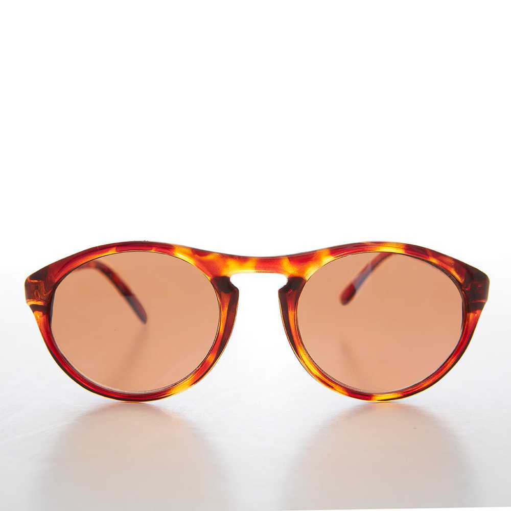 Round Sporty Vintage Sunglass With Copper Lens - … - image 3