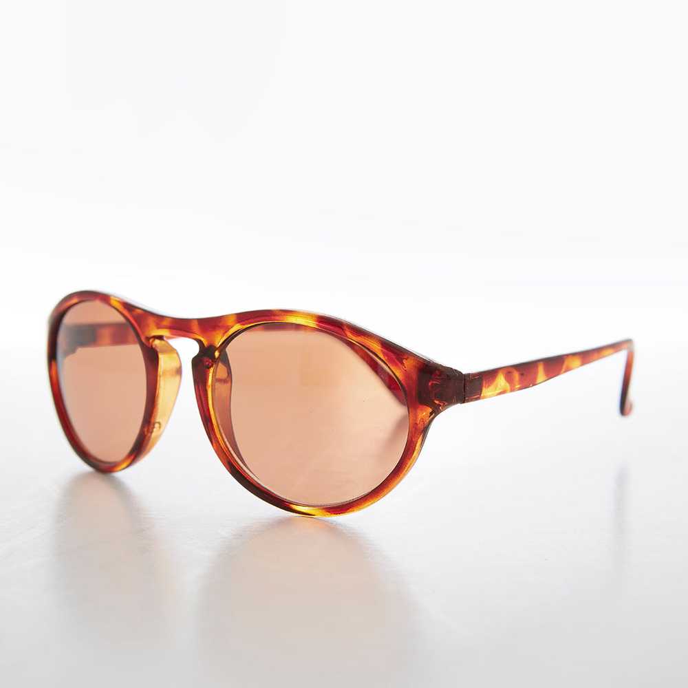 Round Sporty Vintage Sunglass With Copper Lens - … - image 4
