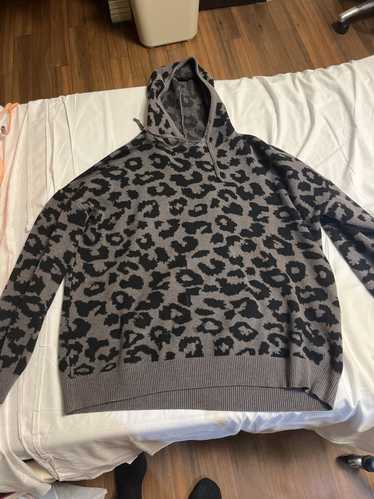 Vintage Cheetah print hoodie grey and black