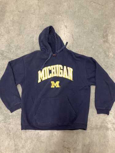 Ncaa × Vintage VTG MICHIGAN Spell Out Sewn Hoodie 