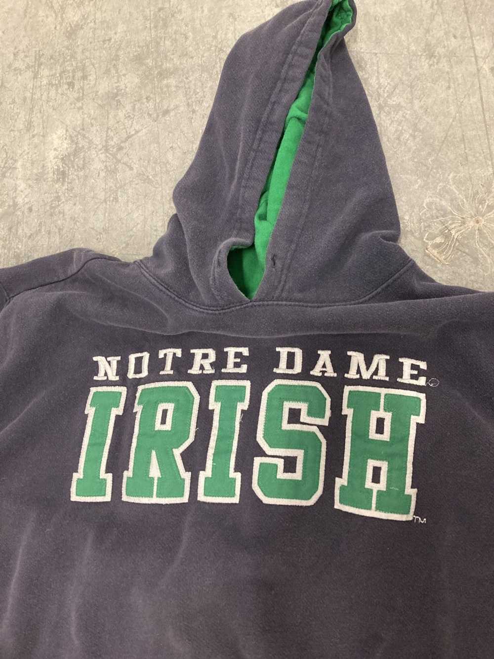 Ncaa × Vintage VTG Notre Dame Irish Hoodie Navy B… - image 2