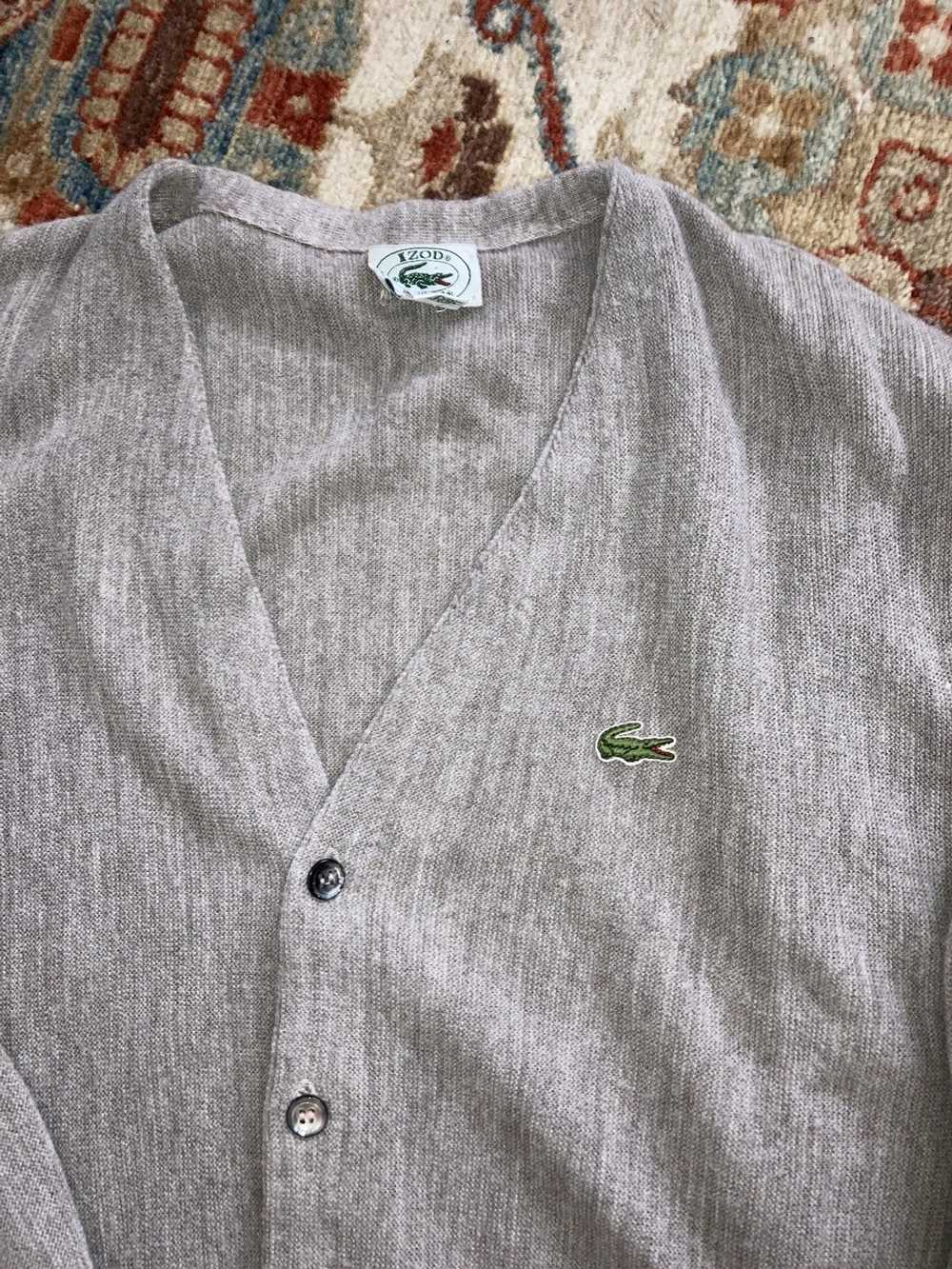 Lacoste × Vintage VTG 80s Izod Lacoste Brown Card… - image 1