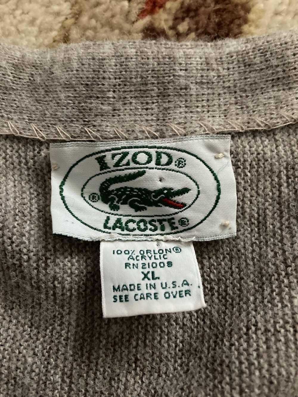 Lacoste × Vintage VTG 80s Izod Lacoste Brown Card… - image 5