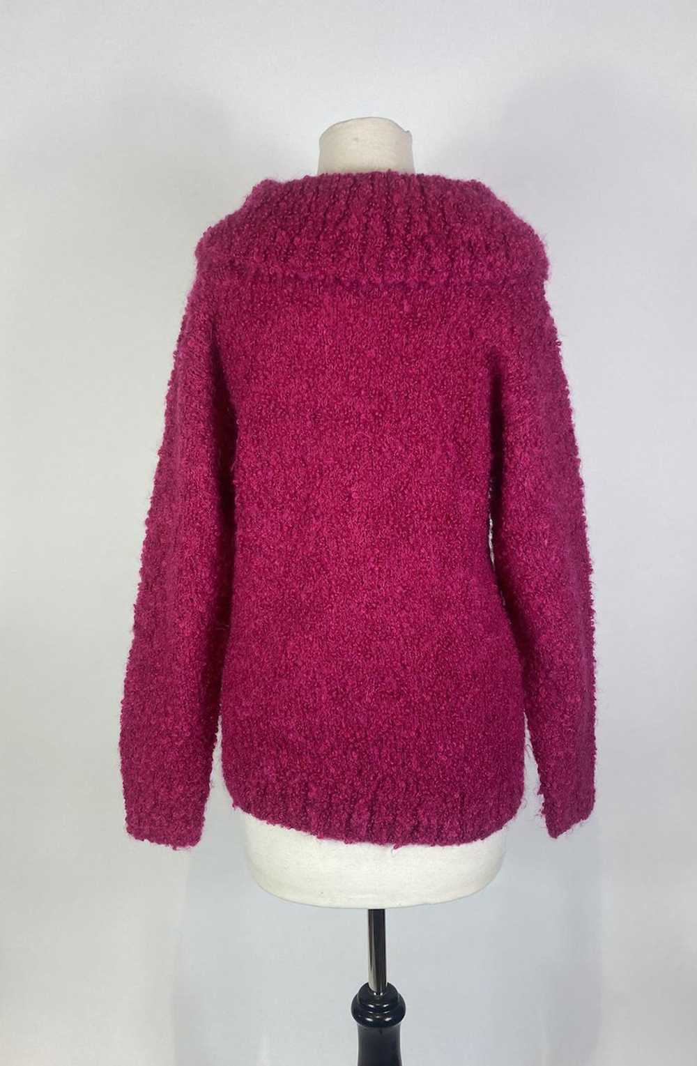 1980s - 1990s PIERRE CARDIN Mohair Fuchsia Sweater - image 4