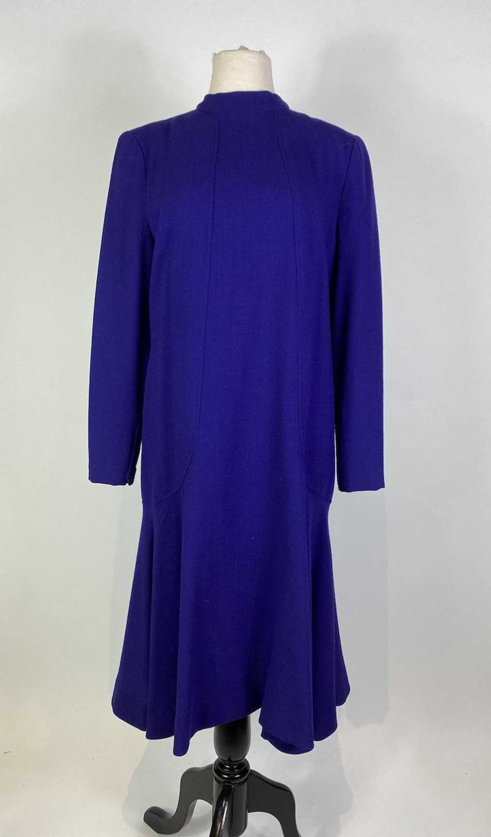 1980s Pauline Trigere Wool Drop Waist Silk Lined … - image 1