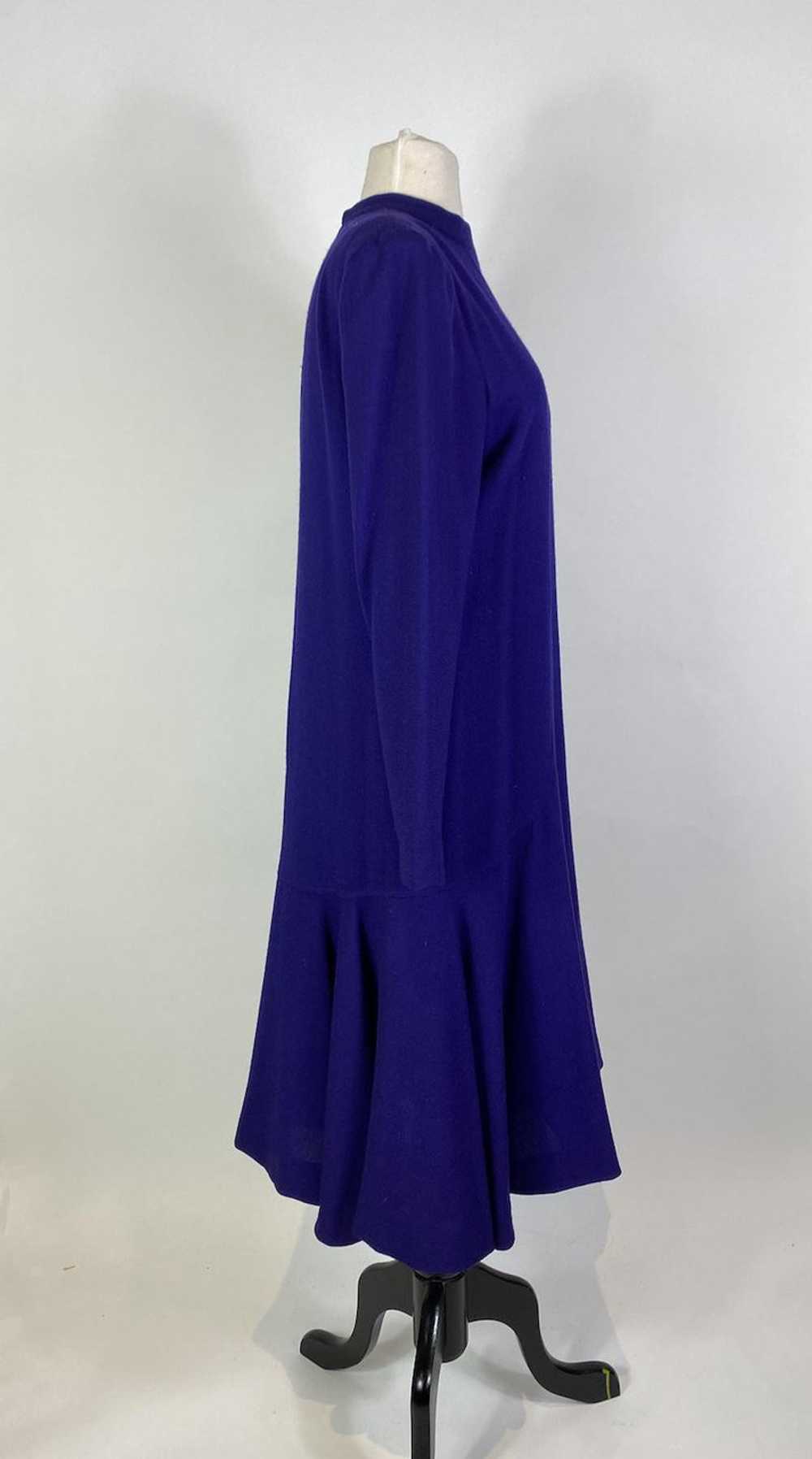 1980s Pauline Trigere Wool Drop Waist Silk Lined … - image 3