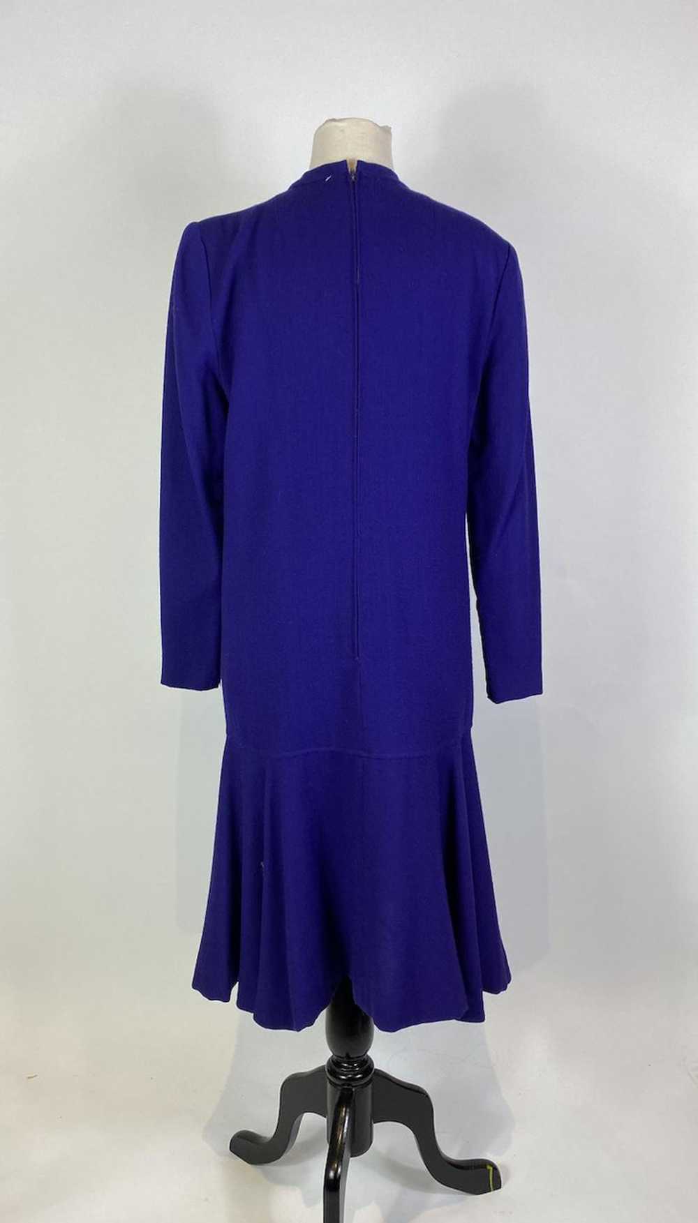 1980s Pauline Trigere Wool Drop Waist Silk Lined … - image 4