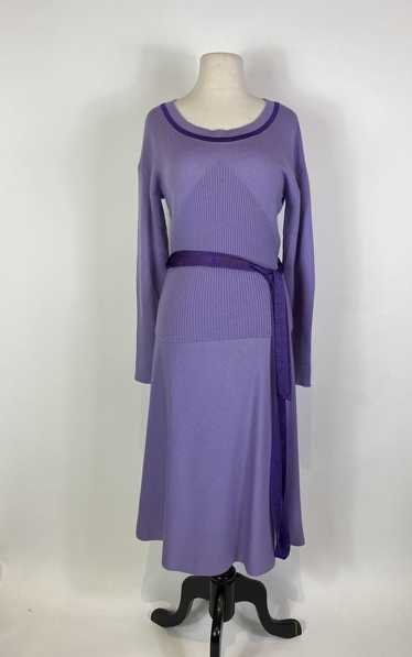 1960s Saks Fifth Ave Purple Wool Sweater and Skirt