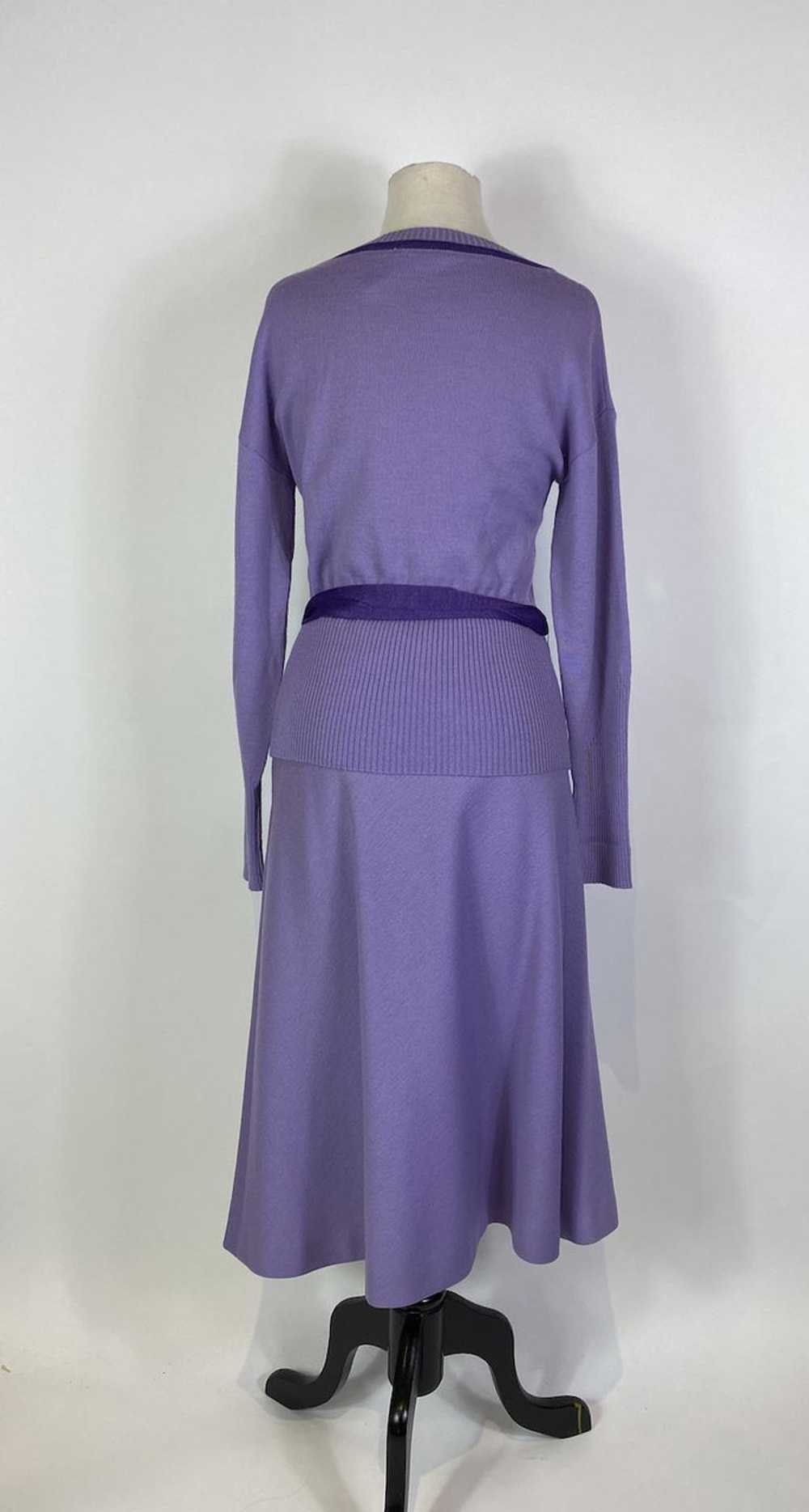 1960s Saks Fifth Ave Purple Wool Sweater and Skir… - image 4