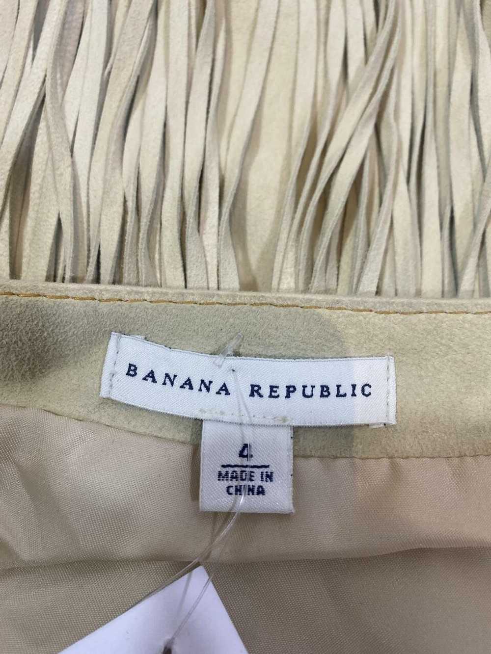 1990s - Y2K Banana Republic Fringe Leather Mini Skirt - Gem