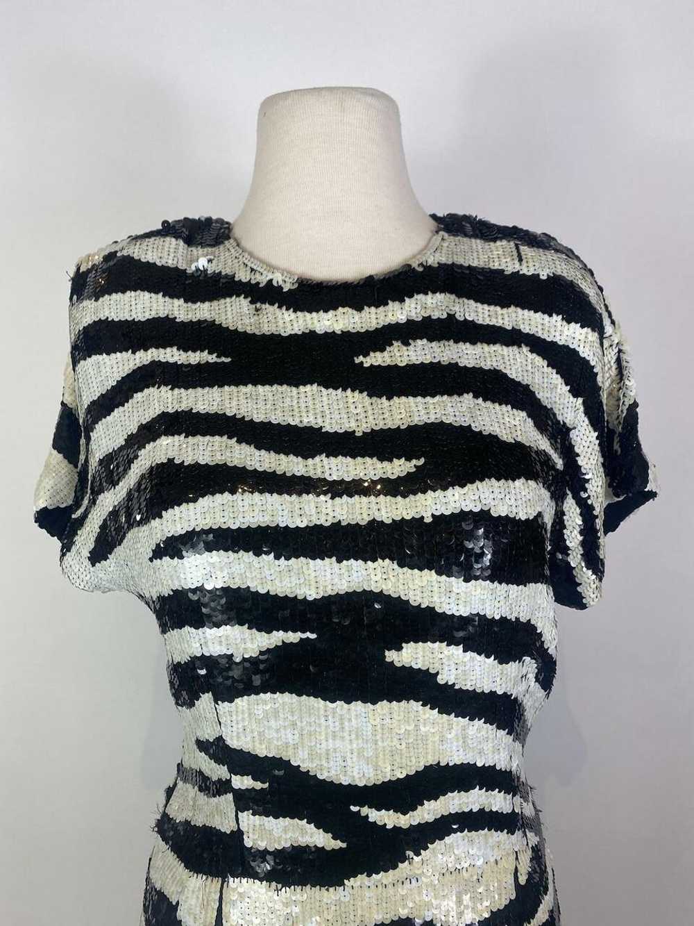 1980s Pure Silk Zebra Sequin Dress - image 2