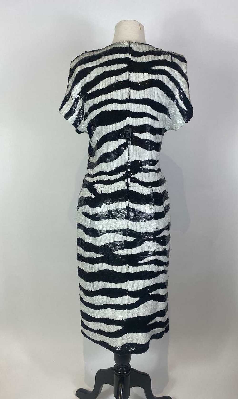 1980s Pure Silk Zebra Sequin Dress - image 4
