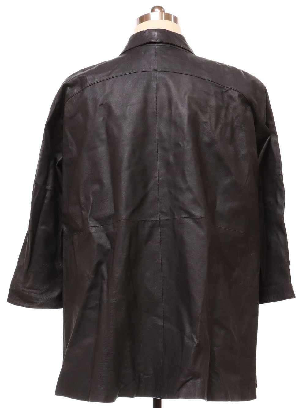 1980's Phase 2 Mens Totally 80s Leather Overcoat … - image 3