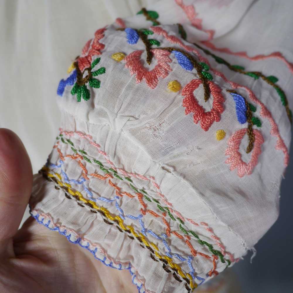 HAND EMBROIDERED 30s HUNGARIAN SHEER GAUZE COTTON… - image 11
