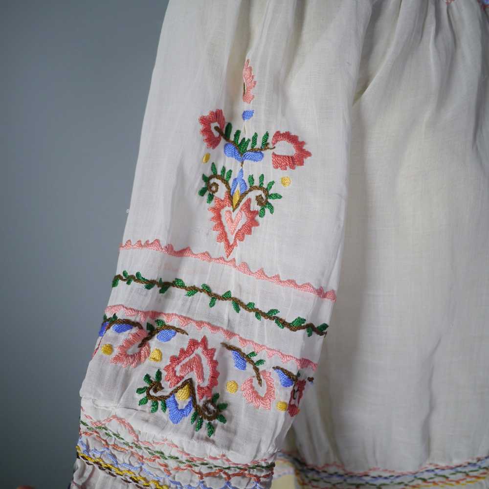 HAND EMBROIDERED 30s HUNGARIAN SHEER GAUZE COTTON… - image 6