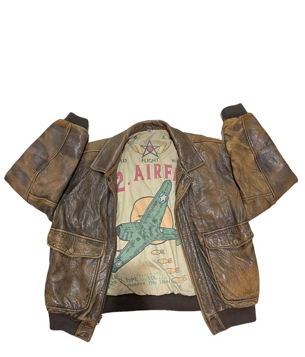 Leather Jacket × Us Air Force RARE🔥 U.2 Air Farc… - image 1