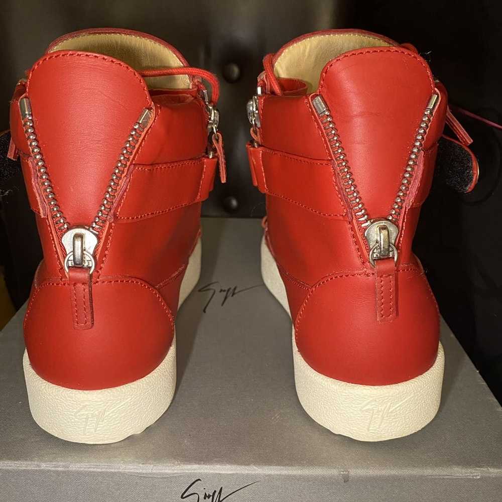 Giuseppe Zanotti High Top Red Leather Crystal Str… - image 7