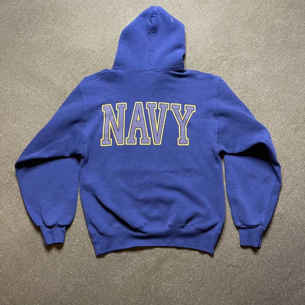 Vintage Vintage Navy Hoodie - image 4