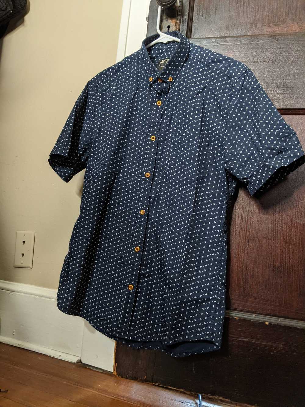 Burton Navy blue paisley polka dot shirt - image 1