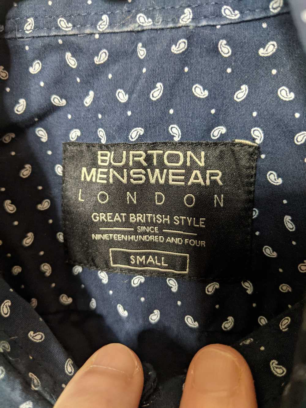 Burton Navy blue paisley polka dot shirt - image 2