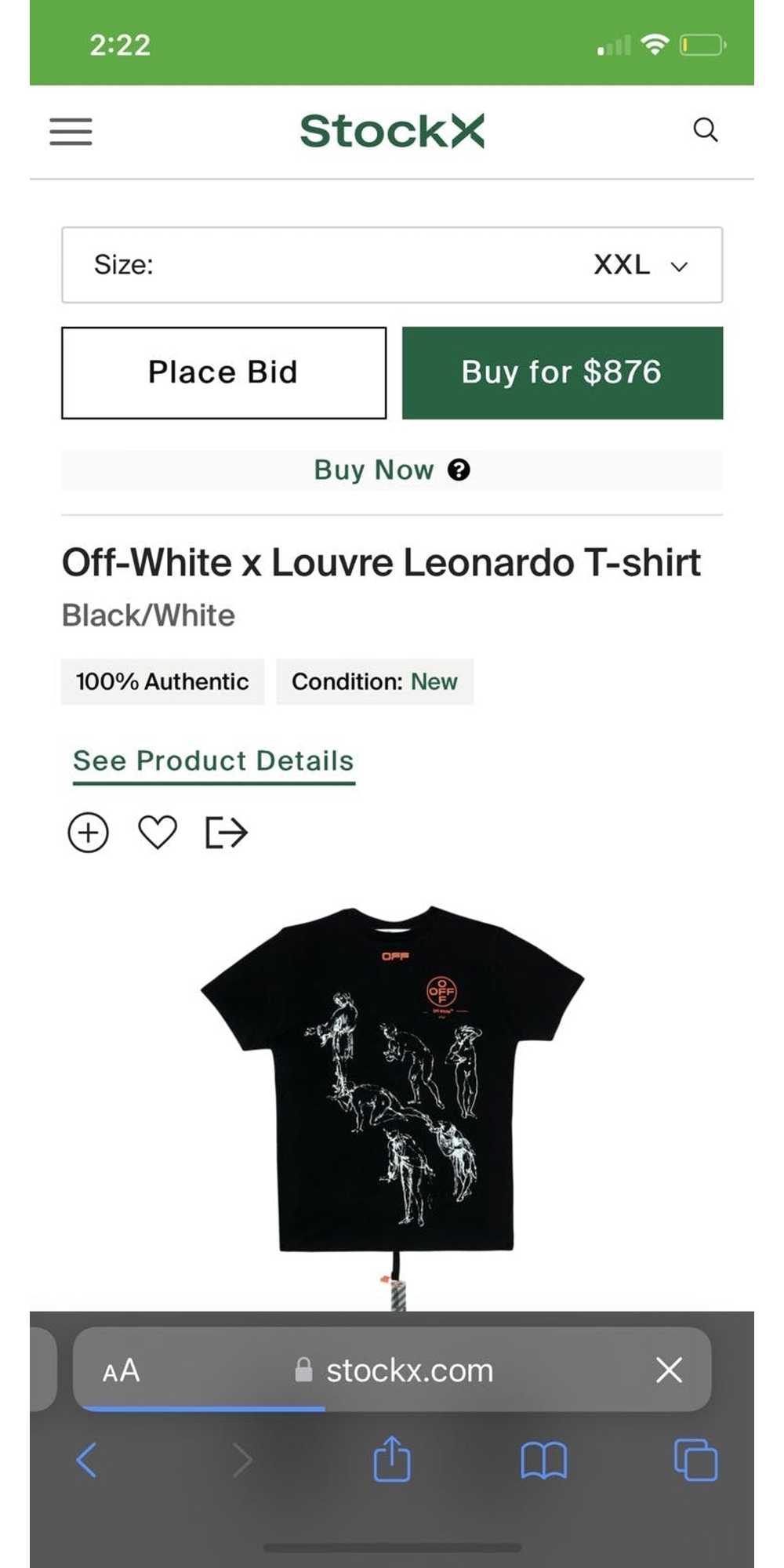 Off-White Off-White X Louvre Leonardo T-Shirt Spe… - image 1