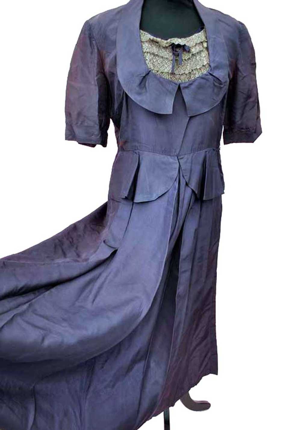 1930s Vintage Purple Violet Peplum Dress • Wounded - image 2