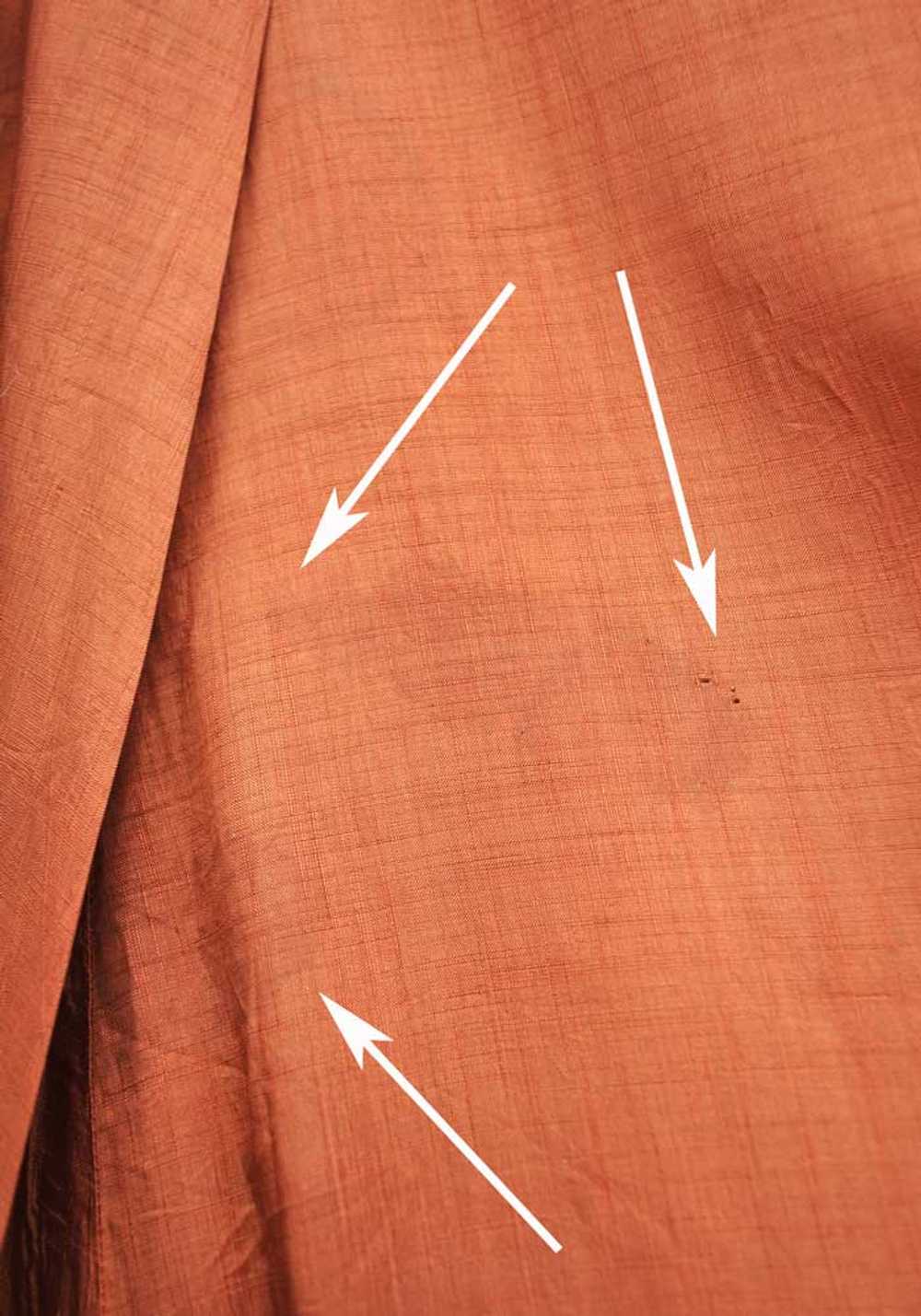 1940s Vintage Copper Silk Shirtwaister Dress • Su… - image 9