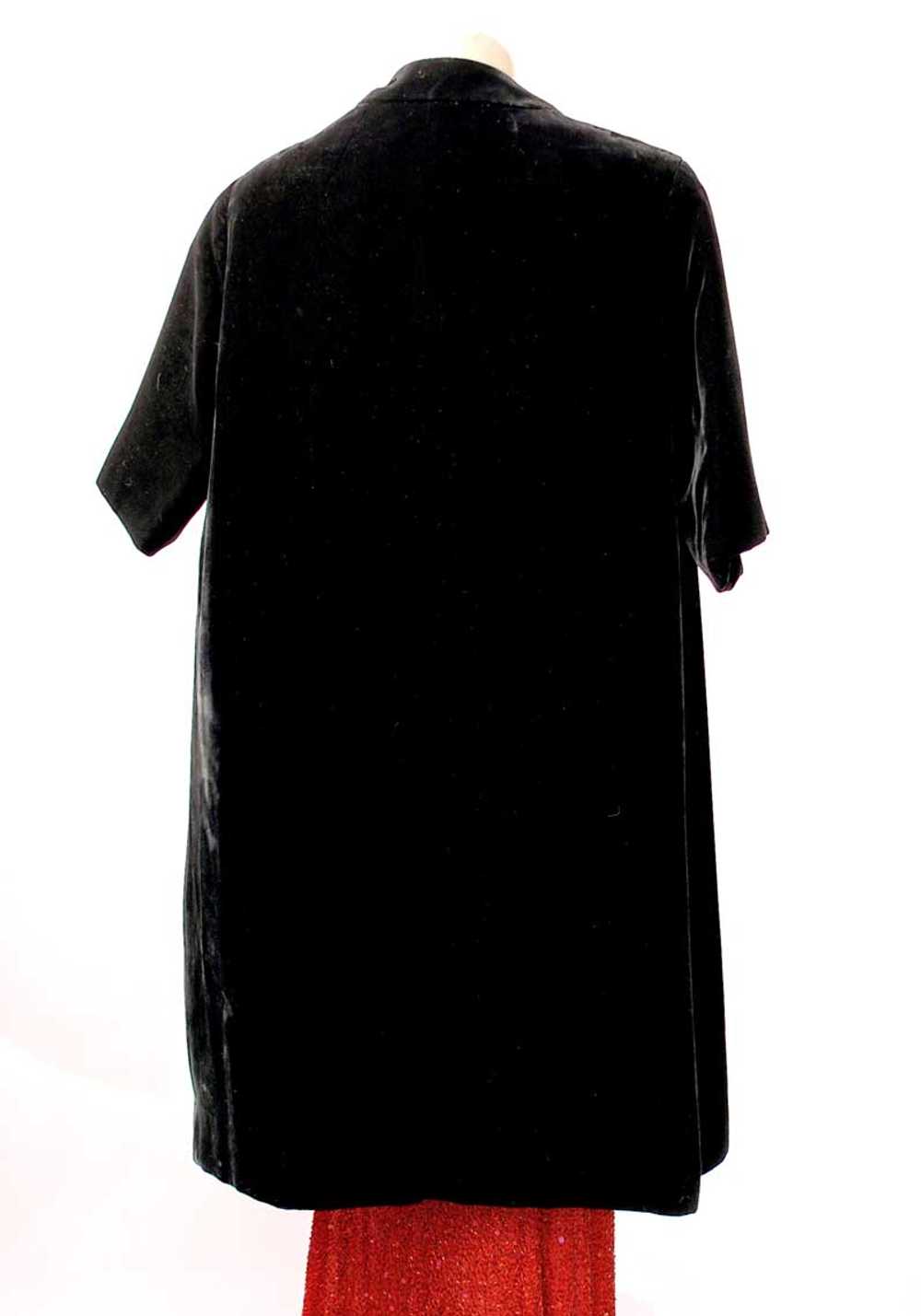 1950s Black Velvet Opera Duster Coat • Swing Coat - image 3