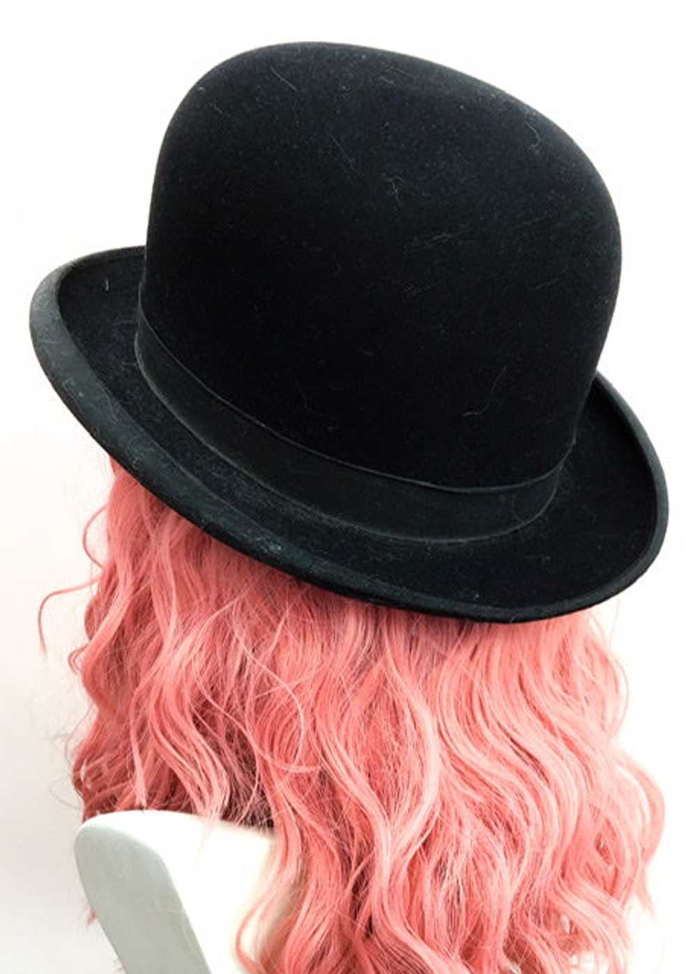 Vintage Tress & Co Black Bowler Hat - image 3