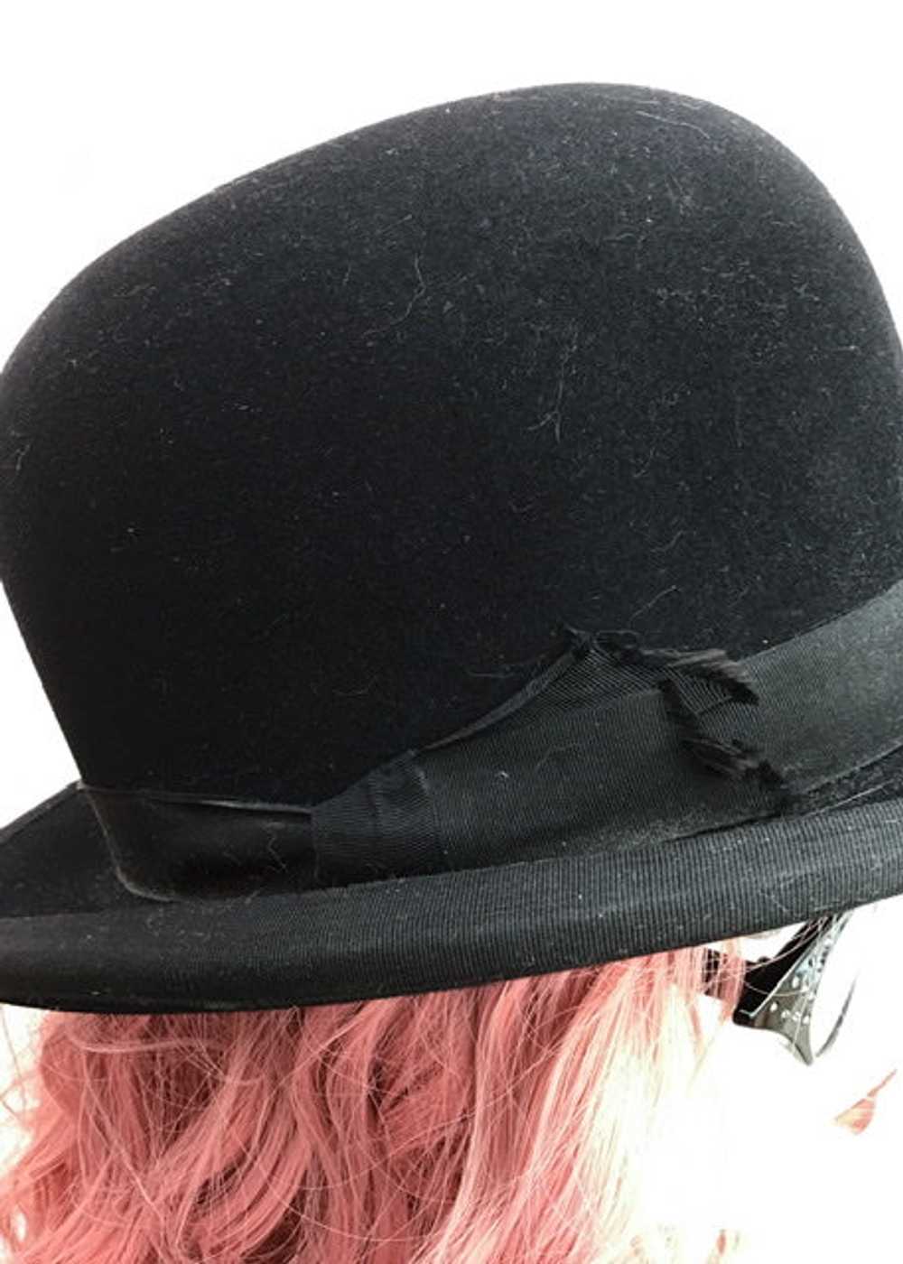 Vintage Tress & Co Black Bowler Hat - image 4